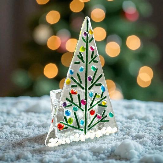 Christmas Tree Tealight Holder: Multicolour Decoration