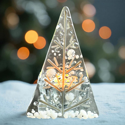 Christmas Tree Tealight Holder: Grey Decoration