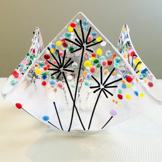 Fused Glass allium Candle/Tealight Holder craft kit.